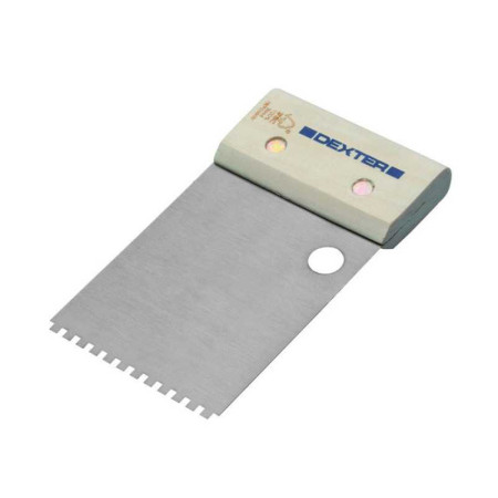 Peigne à&nbsp; colle pour lino et moquette 8cm lame acier manche bois - 