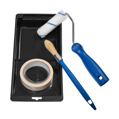 Kit mur/plafond rouleau+bac 110+pinceau 40+adhesif
