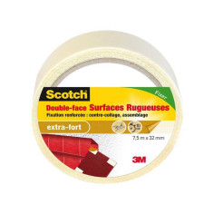 Rouleau Adhésif Double Face Surfaces Rugueuses Scotch L.7.5 M X L.32 Mm - 