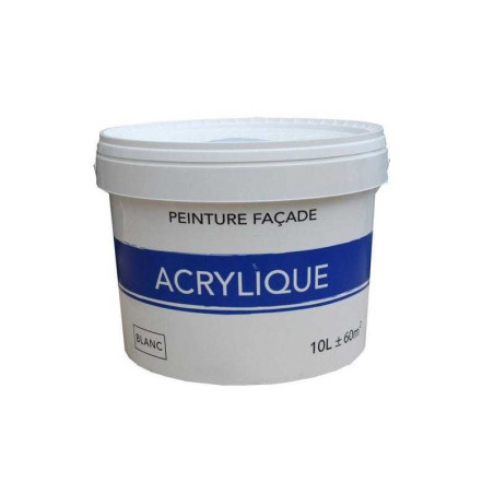 Peinture façade acrylique, blanc, 10 L