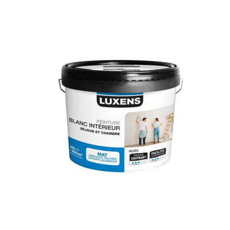 Peinture Mur Luxens Rafraichir Blanc Mat, 10 L