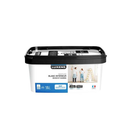 Peinture Mur Luxens Rafraichir Blanc Mat, 2.5 L