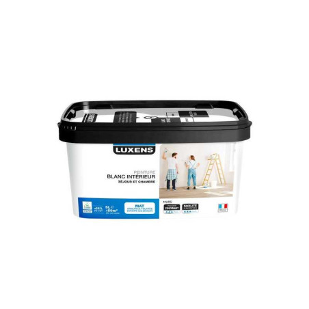 Peinture Mur Luxens Rafraichir Blanc Mat, 5 L