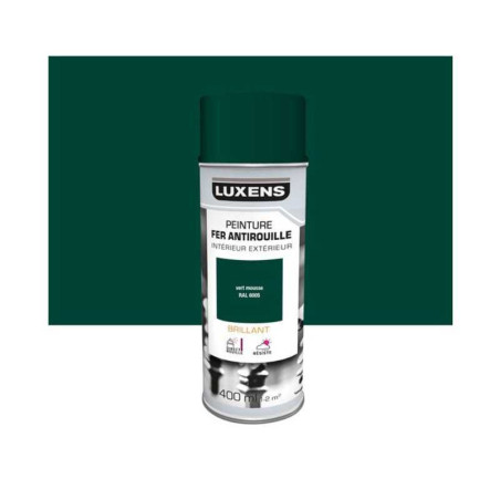 Peinture aérosol Antirouille et peinture pour acier vert brillant 0,4L