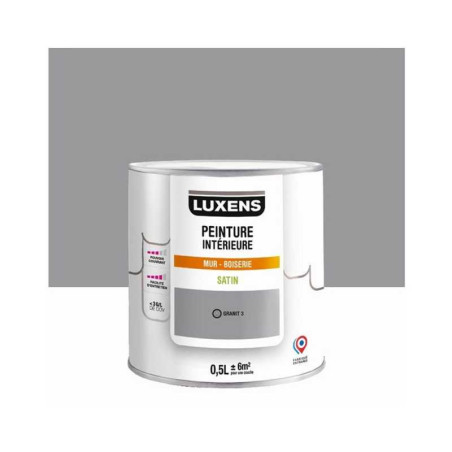 Peinture mur, boiserie granit 3 satin LUXENS Interieure 0.5l