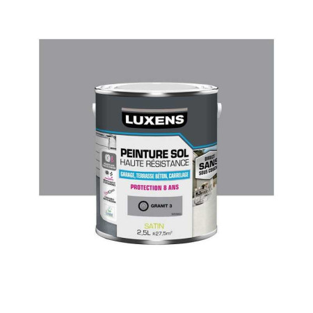 Peinture pour sol garage béton et carrelage haute resistance 2.5 L granit 3 satiné - 