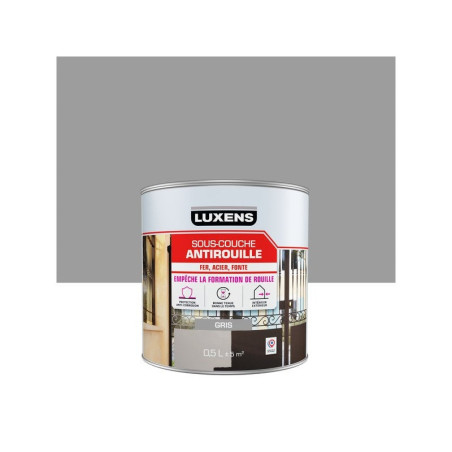 Sous-couche Antirouille et peinture pour acier, LUXENS, 0.5 Litre