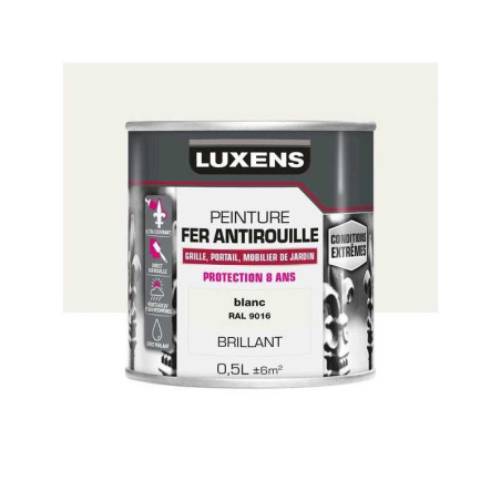 Peinture fer extérieur blanc glossy 0.5 L