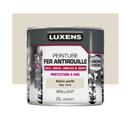 Peinture fer extérieur blanc perle brillant 2l