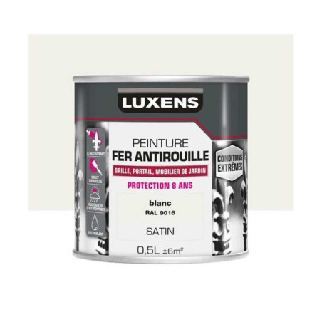 Peinture fer extérieur blanc satine 0,5l