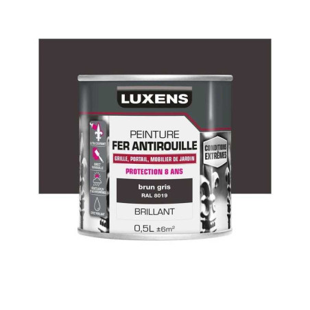 Peinture fer extérieur brun gris glossy 0.5 L