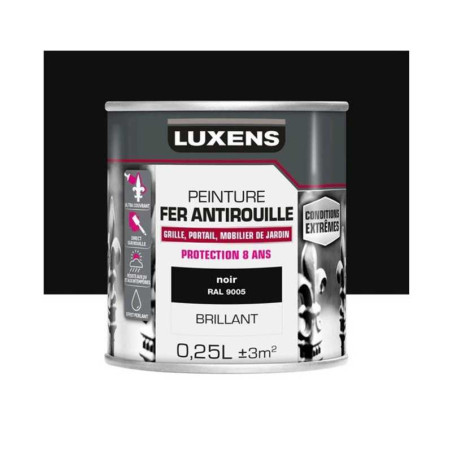Peinture fer extérieur et Antirouille noir brillant 0,25l