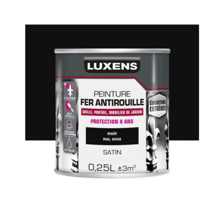 Peinture fer extérieur et Antirouille noir satine 0