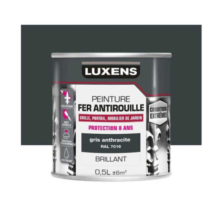 Peinture fer extérieur gris anthracite brillant 0