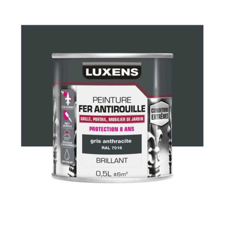 Peinture fer extérieur gris anthracite brillant 0,5l