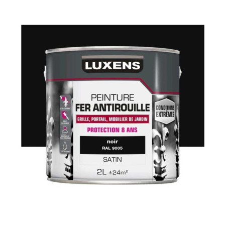 Peinture fer extérieur noir satine 2l - 