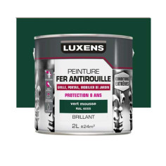 Peinture fer extérieur vert mousse brillant 2l - 
