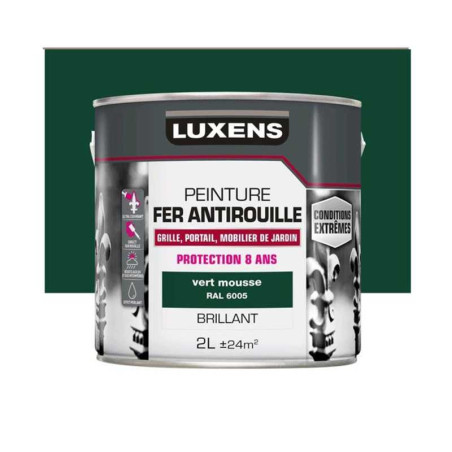 Peinture fer extérieur vert mousse brillant 2l