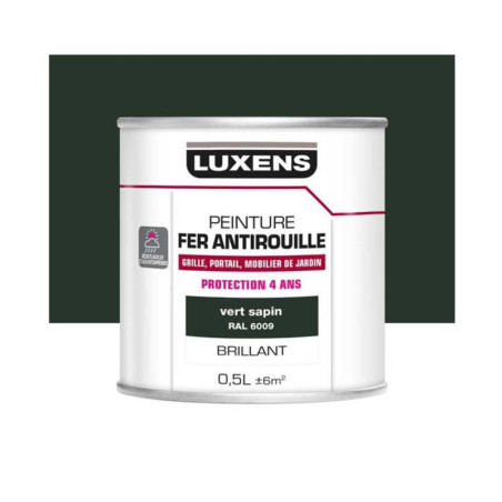 Peinture fer vert sapin 0,5l luxens