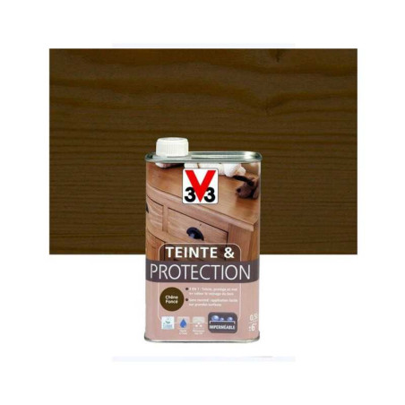 Teinte et protection V33, 0.5 L, chêne Foncé mat