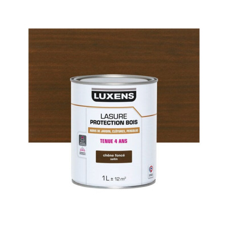 Lasure LUXENS 4 ans chêne foncé satiné 1 Litre - 