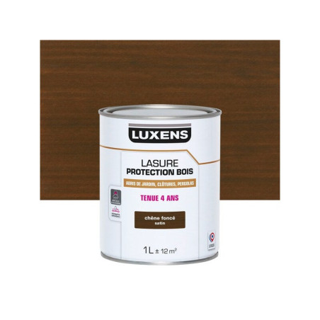 Lasure LUXENS 4 ans chêne foncé satiné 1 Litre