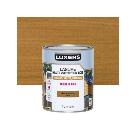 Lasure LUXENS 8 ans chêne moyen satiné 1 Litre