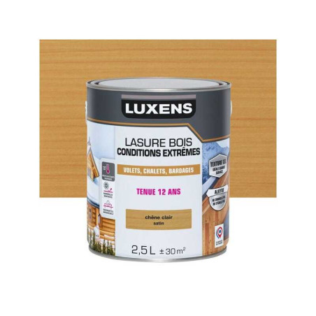 Lasure LUXENS Conditions extrêmes 12 ans chêne clair brillant 2,5 litres