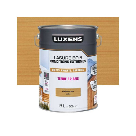 Lasure LUXENS Conditions extrêmes 12 ans chêne clair brillant 5 Litres