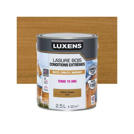 Lasure LUXENS conditions extrêmes 12 ans chêne moyen brillant 2,5 Litres