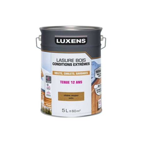 Lasure LUXENS conditions extrêmes 12 ans chêne moyen brillant 5 Litres