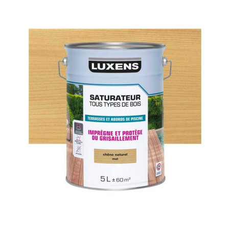 Saturateur pour bois extérieur LUXENS chêne naturel mat 5 l - 
