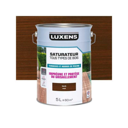 Saturateur pour bois extérieur LUXENS teck mat 5 l - 