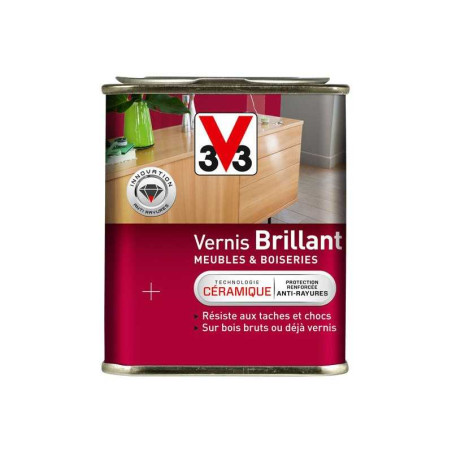 Vernis meuble et objets V33, Incolore Brillant, 0.25L