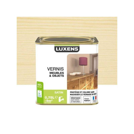 Vernis meubles et objets LUXENS, incolore satiné, 0L75