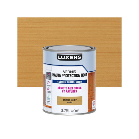 Vernis pour bois extérieur LUXENS chêne clair satiné 0,75 Litre