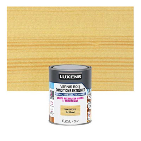 Vernis pour bois extérieur LUXENS Conditions extràÂªmes incolore brillant 0.25 Litre