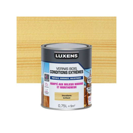 Vernis pour bois extérieur LUXENS conditions extràÂªmes incolore brillant 0.75 Litre - 
