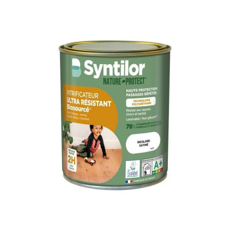 Vitrificateur parquet nature protect SYNTILOR, incolore satiné 0.75 l