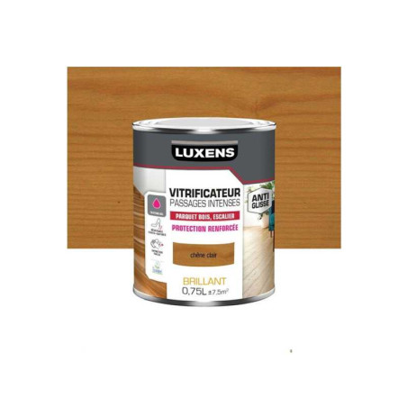 Vitrificateur parquet passages intenses LUXENS, chene clair brillant, 0.75 l