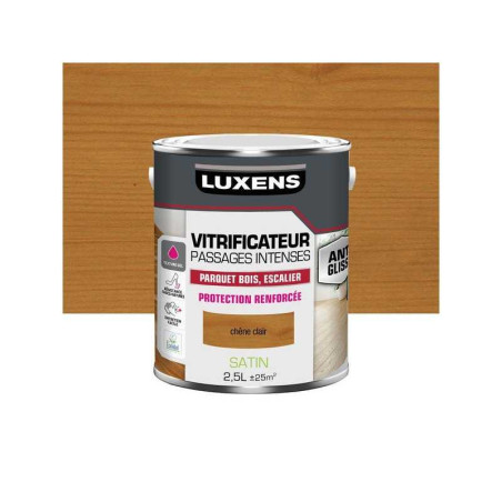 Vitrificateur parquet passages intenses, LUXENS, 2.5 L chêne clair satiné