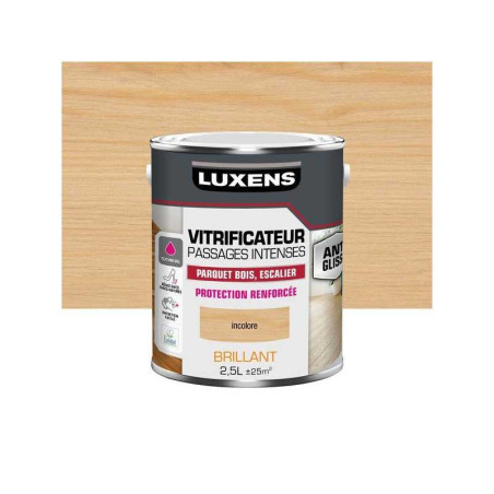 Vitrificateur parquet passages intenses, LUXENS, 2.5 L incolore brillant
