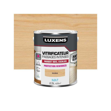 Vitrificateur parquet passages intenses, LUXENS, 2.5 L incolore mat
