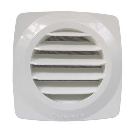Grille d'aération abs naturel, L.13.8 x l.13.8 cm
