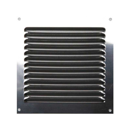 Grille d'aération acier inoxydable naturel, L.15 X L.15 cm