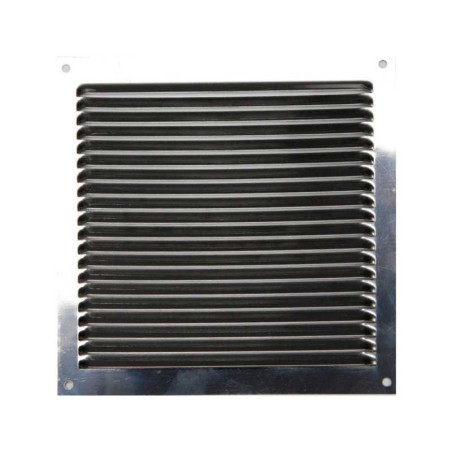 Grille d'aération acier inoxydable naturel, L.17 X L.17 cm