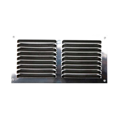Grille d'aération acier inoxydable naturel, L.20 X L.10 cm