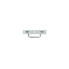 Poignée sur platine à bout carré L 120 Acier Zingué Blanc - 