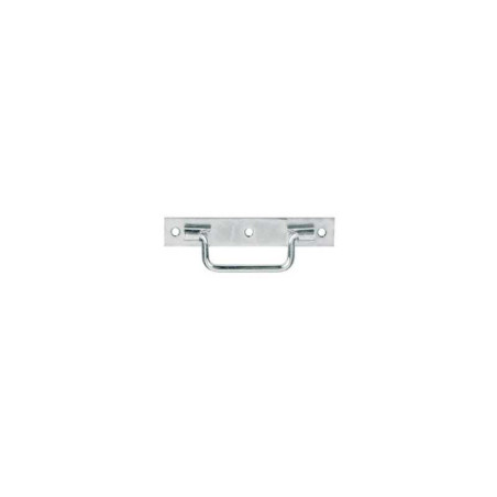 Poignée sur platine à bout carré L 120 Acier Zingué Blanc