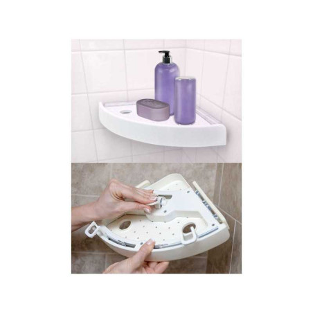 Etagère douche d'angle, blanche, Snap up shelf